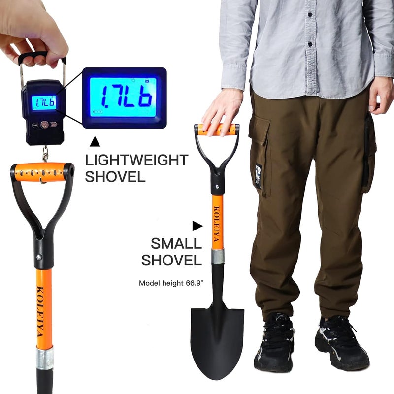KOLEIYA Kids Shovel, Small Shovels for Digging , Overall Length 28 Inches, Mini D Handle Shovel ,Gardening Shovels ,Matel Beach Shovel ,Camping Shovel Matel+Fiberglass - Image 1
